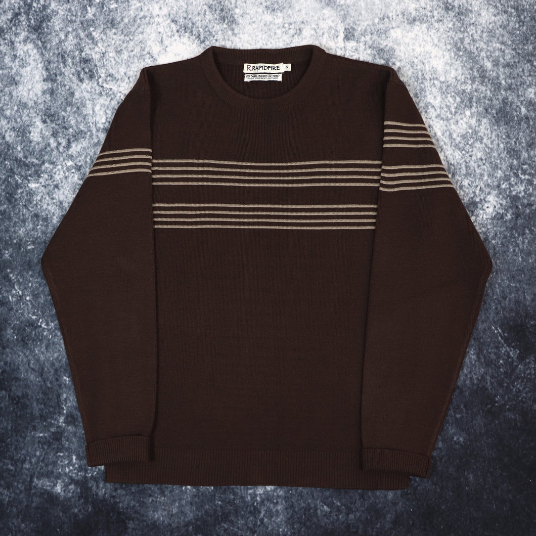 Vintage Brown Striped Rapid Fire Jumper | Small