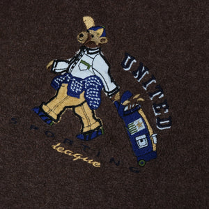 Vintage Brown Teddy Bear 1/4 Zip Fleece Sweatshirt