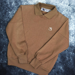 Vintage Brown Trakman Sports Collared Sweatshirt | Size 6
