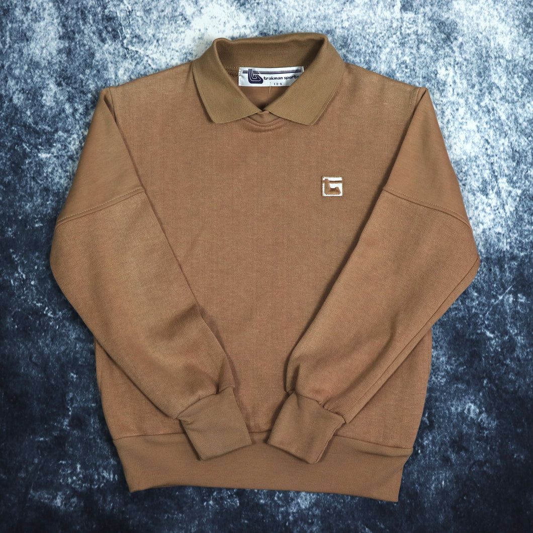 Vintage Brown Trakman Sports Collared Sweatshirt | Size 6