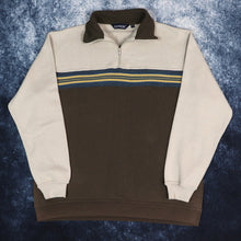 Load image into Gallery viewer, Vintage Brown &amp; Beige Colour Block 1/4 Zip Sweatshirt | XL
