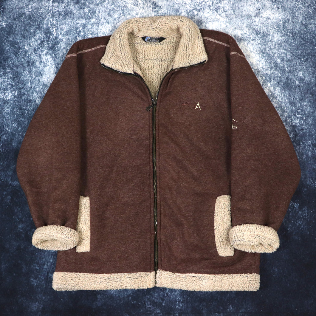 Vintage Brown & Beige Mountain Pass Fleece Jacket | XL