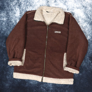 Vintage Brown & Beige Royal Harbour Fleece Jacket | Small