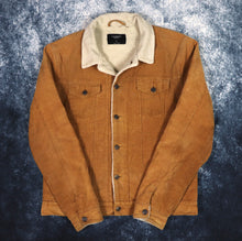Load image into Gallery viewer, Vintage Style Brown &amp; Beige Sherpa Lined Corduroy Trucker Jacket | Large
