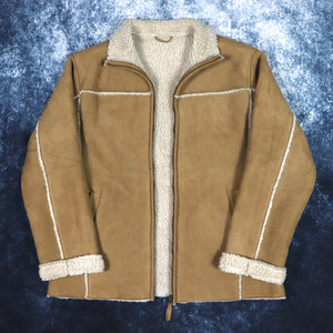Vintage Brown & Beige Sherpa Lined Jacket | Medium