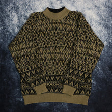 Load image into Gallery viewer, Vintage Brown &amp; Black High Neck Grandad Jumper
