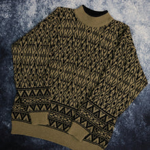 Load image into Gallery viewer, Vintage Brown &amp; Black High Neck Grandad Jumper
