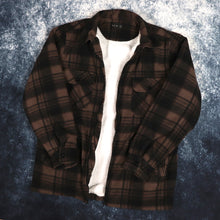 Load image into Gallery viewer, Vintage Brown &amp; Black Tartan Sherpa Lined Lumberjack Fleece Jacket | Medium
