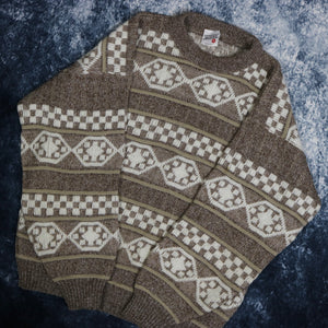 Vintage Brown & Cream Grandad Jumper