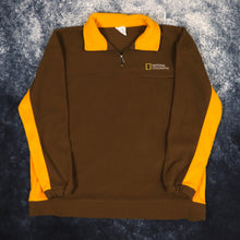 Load image into Gallery viewer, Vintage Brown &amp; Yellow National Georgraphic 1/4 Zip Fleece Sweatshirt | XL
