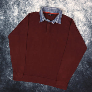 Vintage Burgundy Collared Jumper | Medium