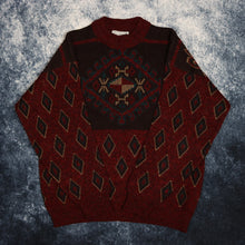 Load image into Gallery viewer, Vintage Burgundy Diamond Grandad Jumper
