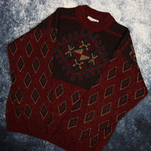 Load image into Gallery viewer, Vintage Burgundy Diamond Grandad Jumper
