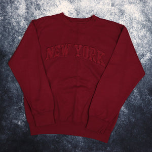 Vintage Burgundy New York Spell Out Sweatshirt | Small
