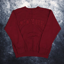 Load image into Gallery viewer, Vintage Burgundy New York Spell Out Sweatshirt | Small
