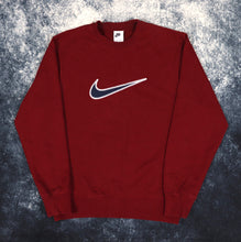Load image into Gallery viewer, Vintage Burgundy Nike Big Swoosh Sweatshirt | XS
