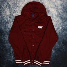 Load image into Gallery viewer, Vintage Burgundy Nike Hooded Bomber Jacket
