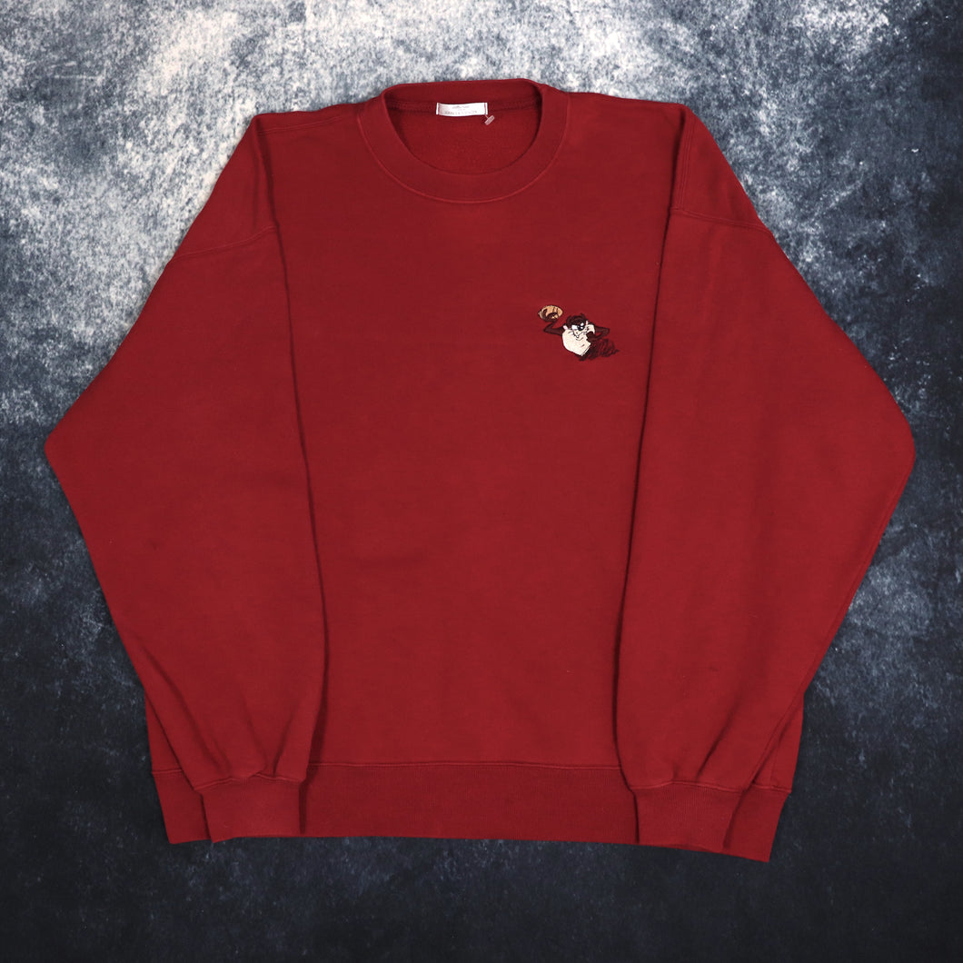 Vintage Burgundy Tasmanian Devil Sweatshirt | XL