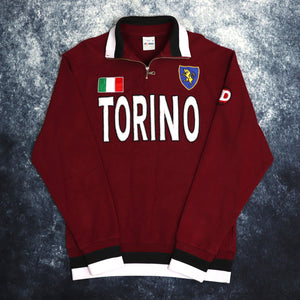 Vintage Burgundy Torino 1/4 Zip Sweatshirt | Large