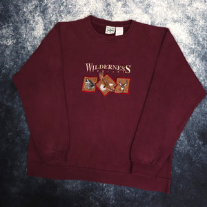 Vintage 90's Burgundy Wilderness Habitat Sweatshirt | Large