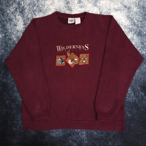 Vintage 90's Burgundy Wilderness Habitat Sweatshirt | Large