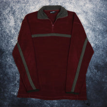 Load image into Gallery viewer, Vintage Burgundy &amp; Grey 1/4 Zip Fleece Sweatshirt
