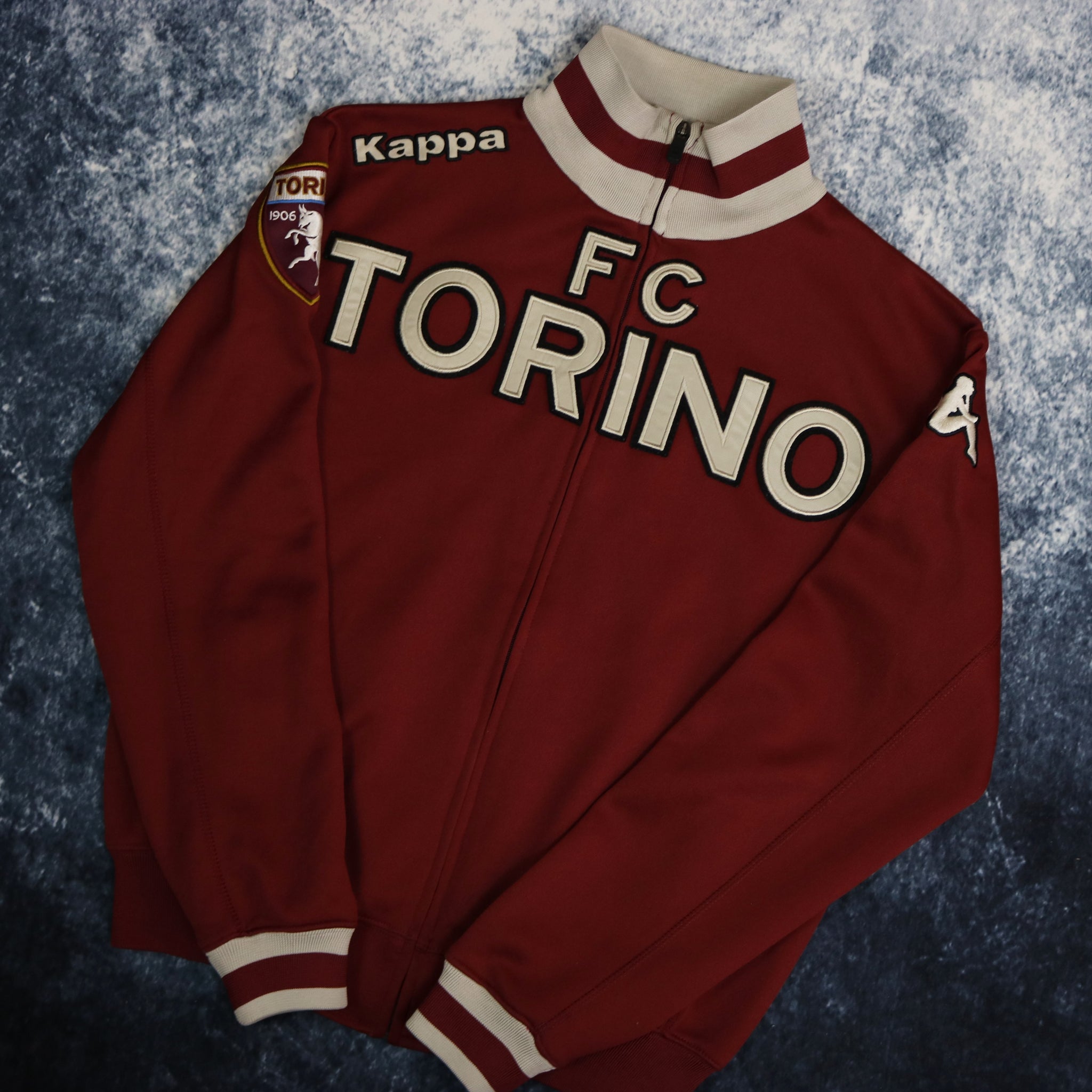 Vintage Burgundy & Grey Torino FC Kappa Track Jacket | Small