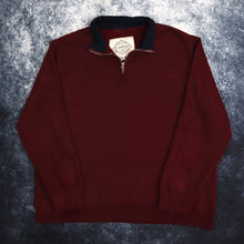 Load image into Gallery viewer, Vintage Burgundy &amp; Navy 1/4 Zip Sweatshirt | XXL
