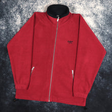 Load image into Gallery viewer, Vintage Burgundy &amp; Navy Cotton Traders Fleece Jacket | Medium
