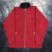 Load image into Gallery viewer, Vintage Burgundy &amp; Navy Cotton Traders Fleece Jacket | Medium
