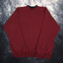 Load image into Gallery viewer, Vintage 90s Burgundy &amp; Navy Heavyweight Blank Sweatshirt | XL
