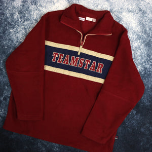 Vintage Burgundy & Navy Teamstar 1/4 Zip Fleece Sweatshirt
