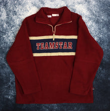 Load image into Gallery viewer, Vintage Burgundy &amp; Navy Teamstar 1/4 Zip Fleece Sweatshirt
