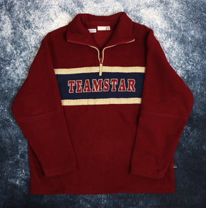 Vintage Burgundy & Navy Teamstar 1/4 Zip Fleece Sweatshirt