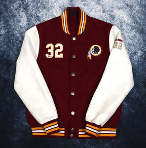 Vintage Burgundy & White Washington Redskins Varsity Jacket | Large
