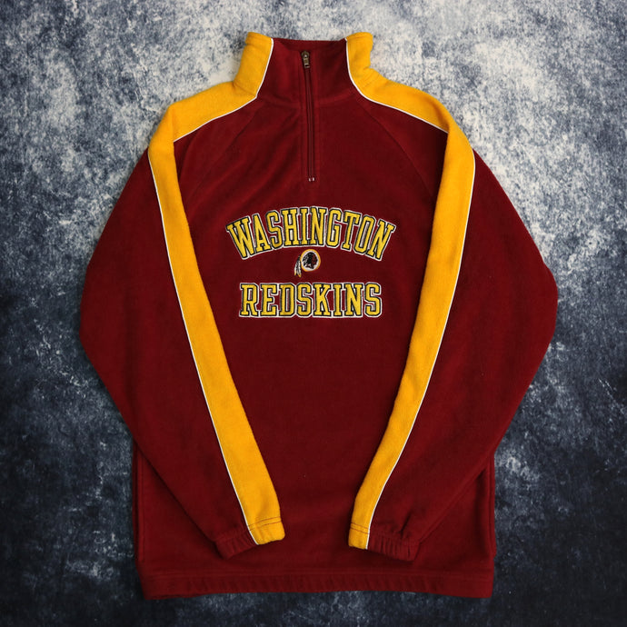 Vintage Burgundy & Yellow Washington Redskins NFL 1/4 Zip Fleece Sweatshirt