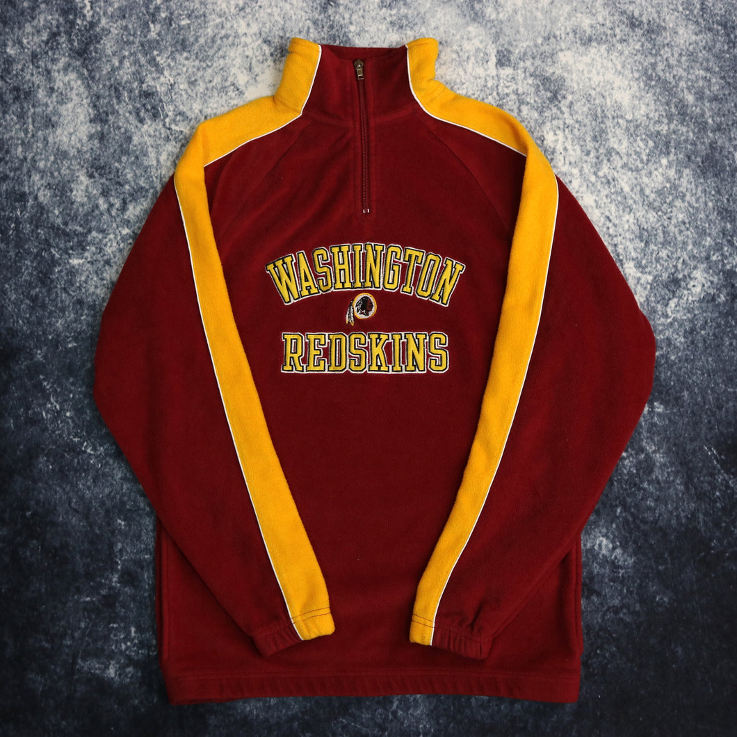 Vintage Burgundy & Yellow Washington Redskins NFL 1/4 Zip Fleece Sweatshirt