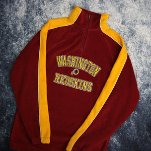 Vintage Burgundy & Yellow Washington Redskins NFL 1/4 Zip Fleece Sweatshirt