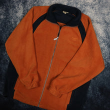 Load image into Gallery viewer, Vintage Burnt Orange &amp; Navy Cotton Traders Fleece Jacket
