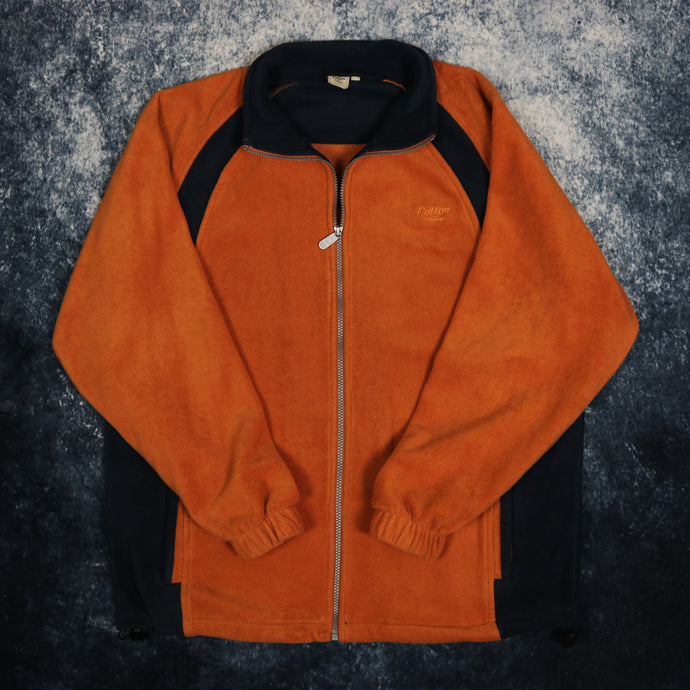 Vintage Burnt Orange & Navy Cotton Traders Fleece Jacket