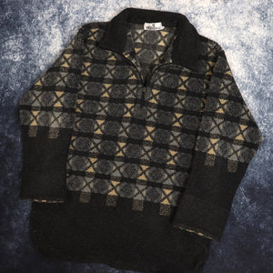 Vintage Checkered 1/4 Zip Sherpa Fleece Sweatshirt | 3XL