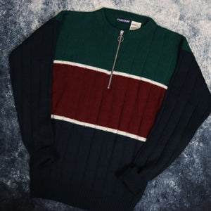 Vintage Colour Block Quarter Zip Jumper