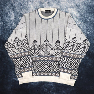 Vintage Cream Aztec Grandad Jumper | XL