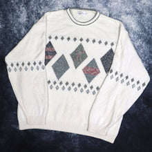 Load image into Gallery viewer, Vintage Cream Diamond Grandad Jumper | Large
