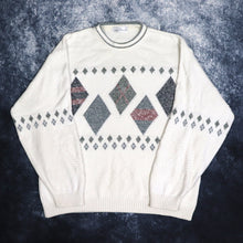 Load image into Gallery viewer, Vintage Cream Diamond Grandad Jumper | Large
