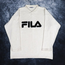 Load image into Gallery viewer, Vintage Cream Fila High Neck Jumper | Large
