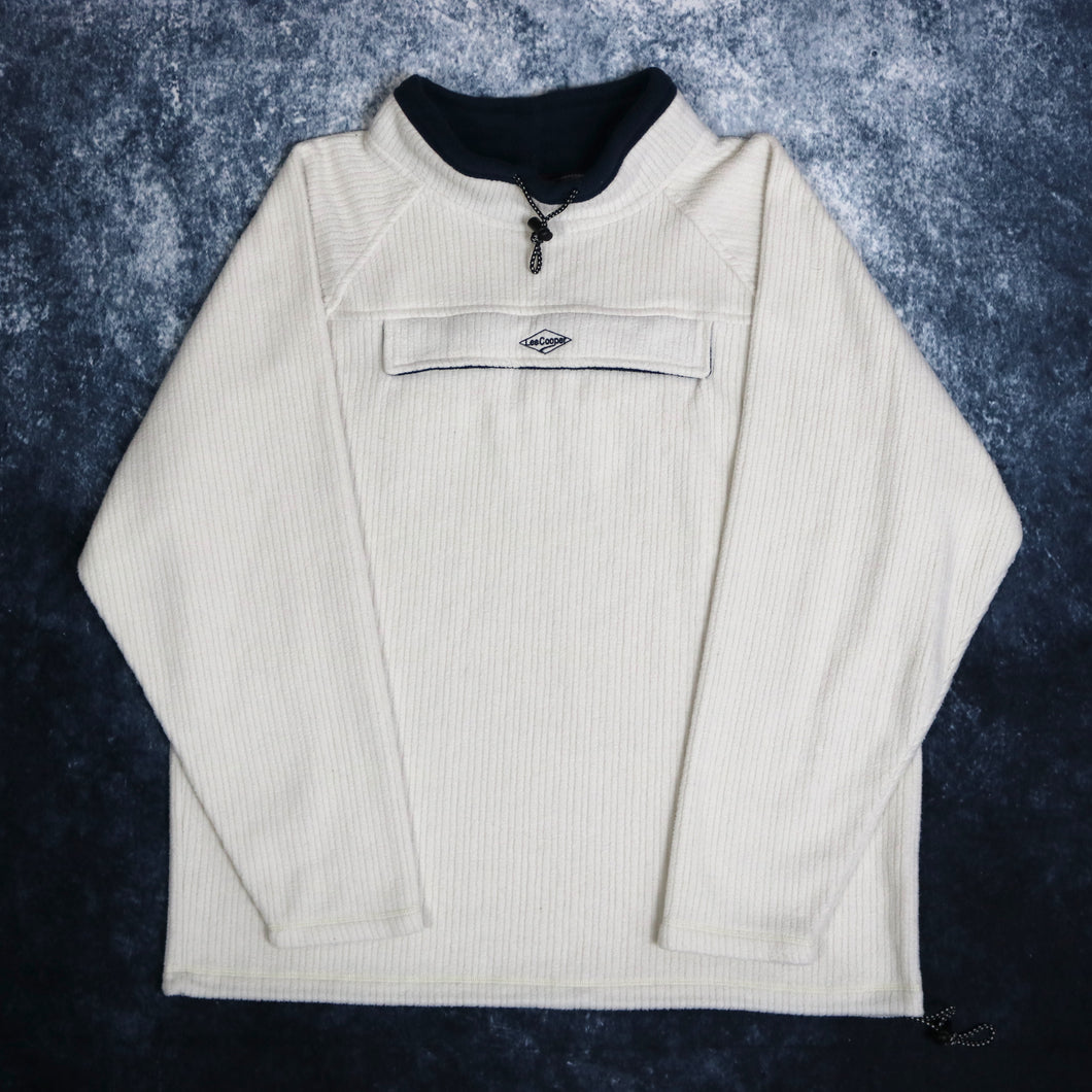 Vintage Cream Lee Cooper High Neck Fleece Sweatshirt