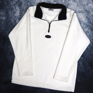 Vintage Cream & Black Slazenger 1/4 Zip Fleece Sweatshirt | Large