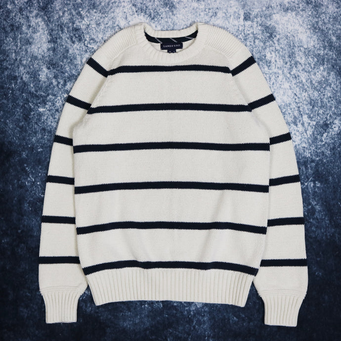 Vintage Cream & Navy Striped Jumper