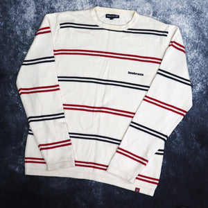 Vintage Cream, Navy & Red Striped Lambretta Jumper | Medium